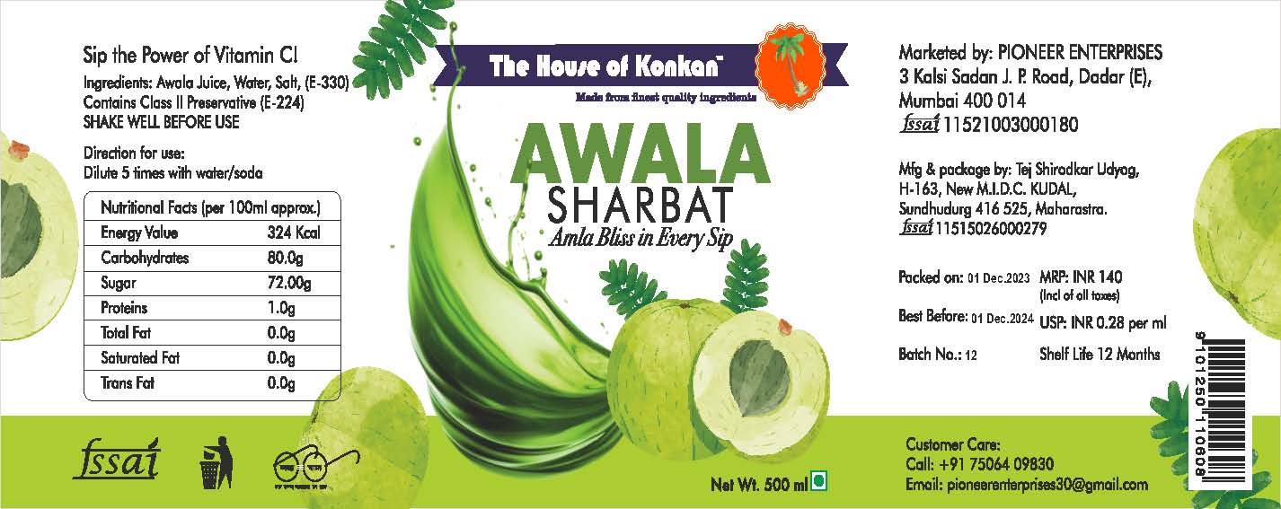 THOK Awala Sharbat 500 ml - Pack of 2