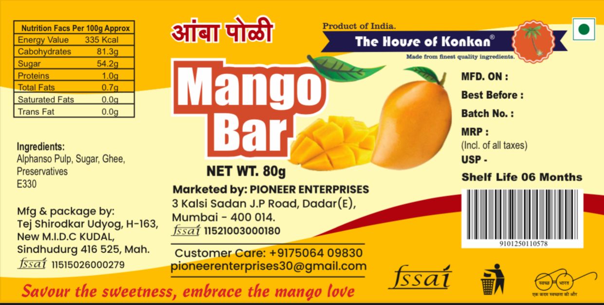 THOK Mango Bar (Amba Poli) 80g - Pack of 2