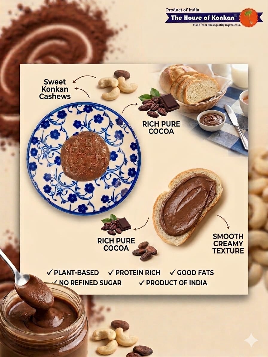Signature Cocoa Cashew Butter 100g | Sweetened with Jaggery | Protein Rich | Good Fats | Creamy Texture | Plant-Based Healthy Spread & Dip | No Preservatives