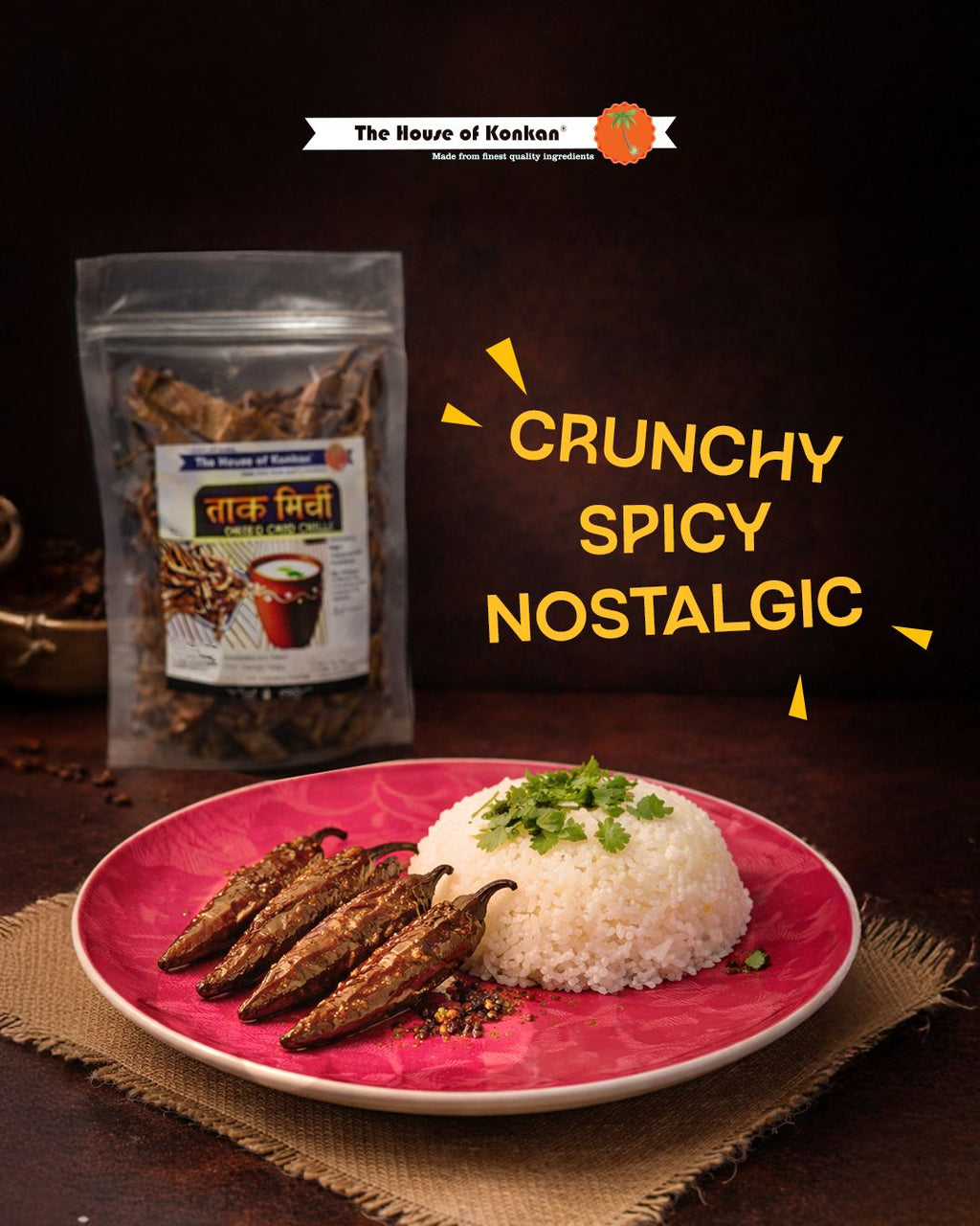 THOK Sun Dried Curd Chillies (Taak Mirchi) 50g - Pack of 5