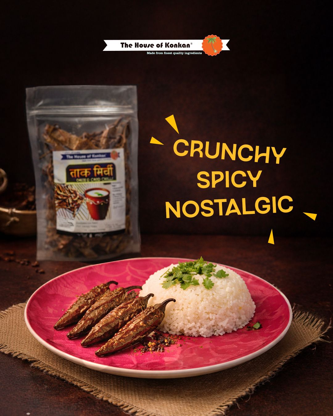 THOK Sun Dried Curd Chillies (Taak Mirchi) 50g - Pack of 5