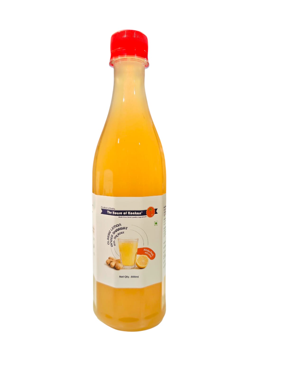 The House of Konkan Classic Lemon Ginger Sharbat, Syrup, 500ml, Pack of 3