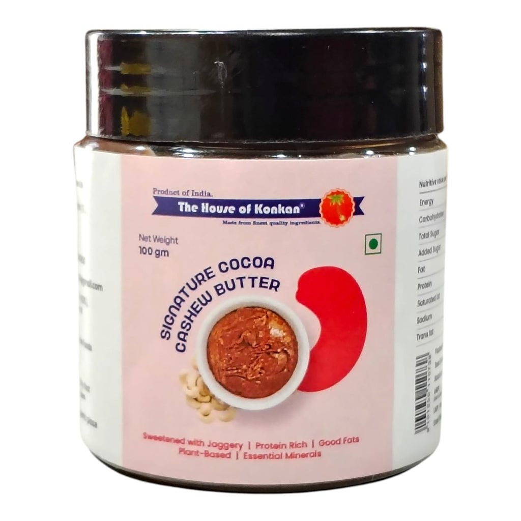 Signature Cocoa Cashew Butter 100g | Sweetened with Jaggery | Protein Rich | Good Fats | Creamy Texture | Plant-Based Healthy Spread & Dip | No Preservatives