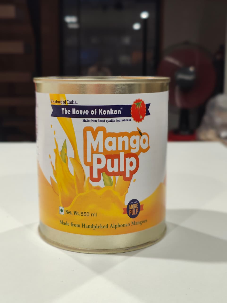The House of Konkan Alphonso Mango Pulp - 850g | Less Sugar More Pulp